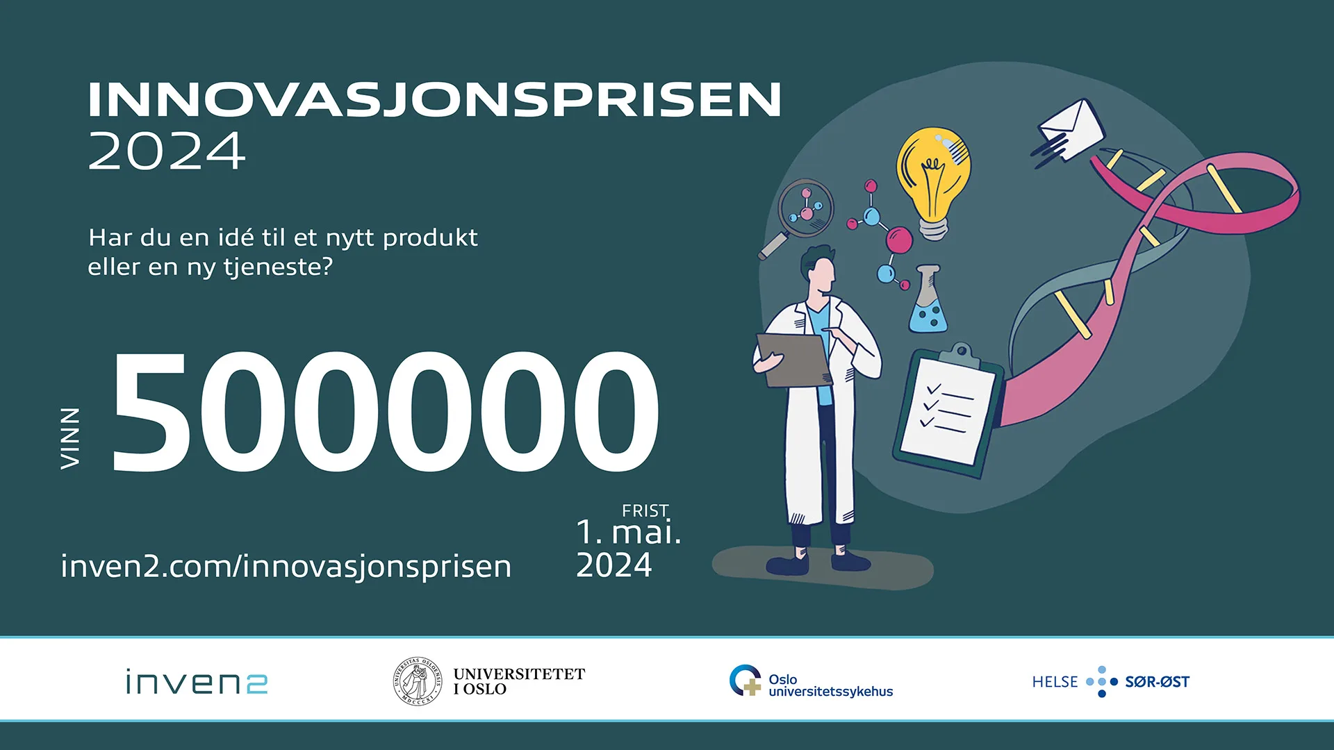 Send inn din oppfinnelse og vinn 500.000 kroner